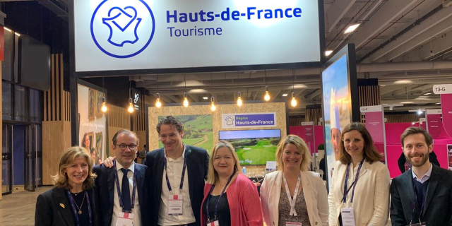 Salon Rendez-Vous en France, Paris : Laurence Péan-Cousin, Christian Mantei : Président Atout France, Jean-Philippe Gold, Caroline Leboucher : Directrice Générale Atout France, Myriam Maes, Sophie Mandrillon : Directrice marketing et partenariats Atout France, Benoît Guilleux